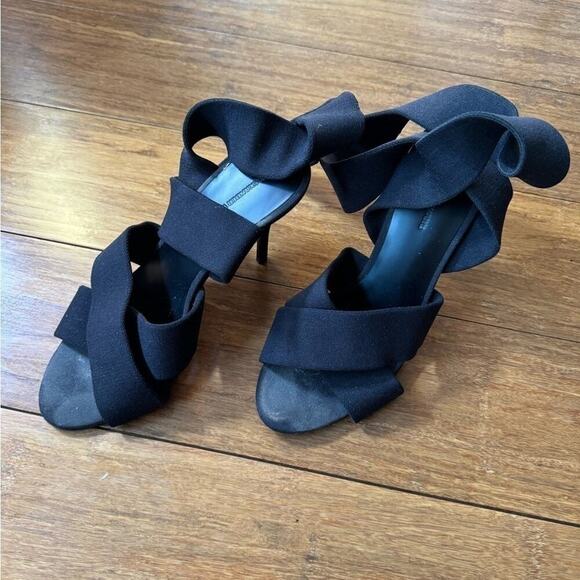 Alexander Wang Black Canvas Wrap‑Around Heels – Size 8.5 (EU 39) - Picture 3 of 6